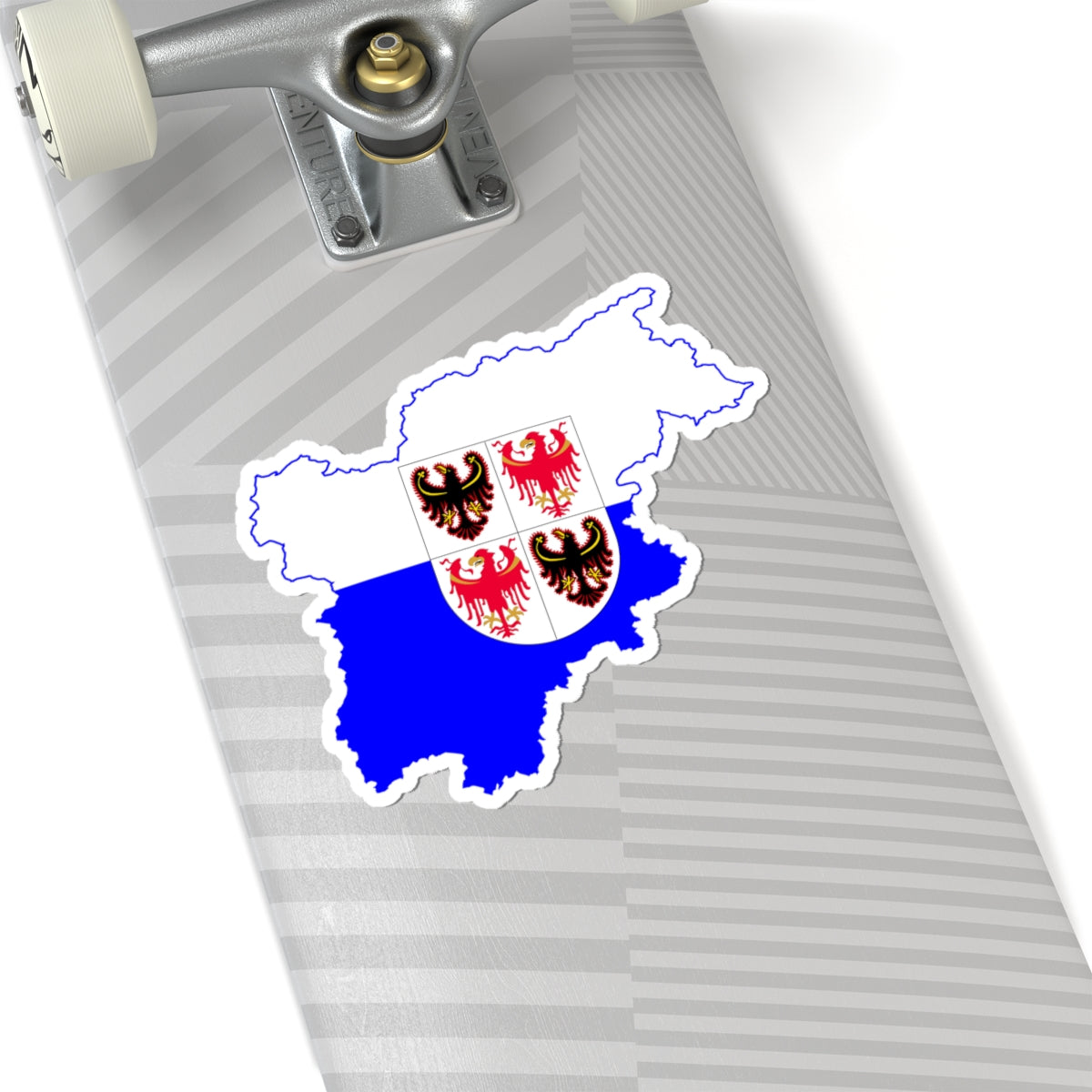 Flag map of Trentino-South Tyrol (Italy) STICKER Vinyl Kiss-Cut Decal