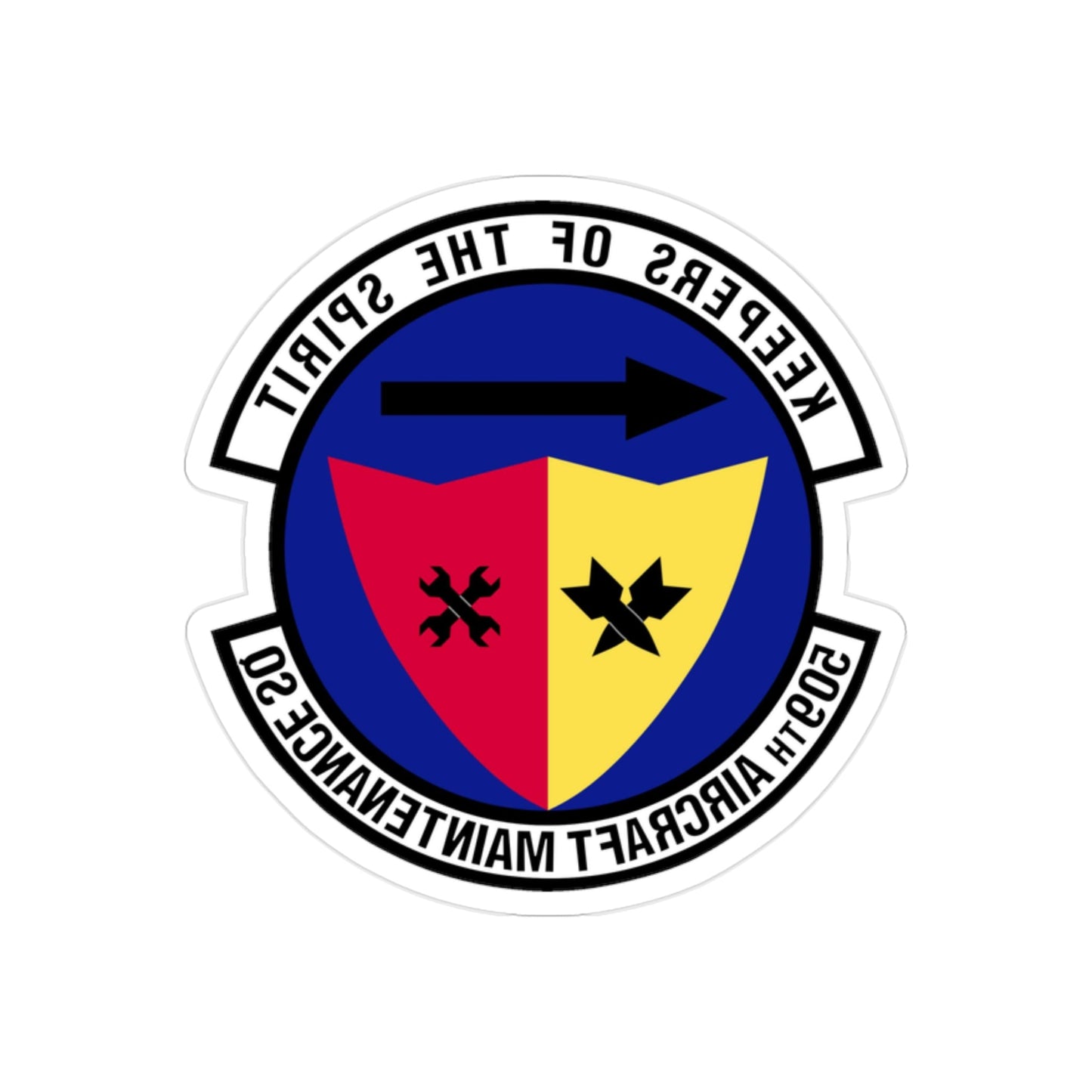 509th Aircraft Maintenance Squadron (U.S. Air Force) REVERSE PRINT Transparent STICKER-2" × 2"-The Sticker Space