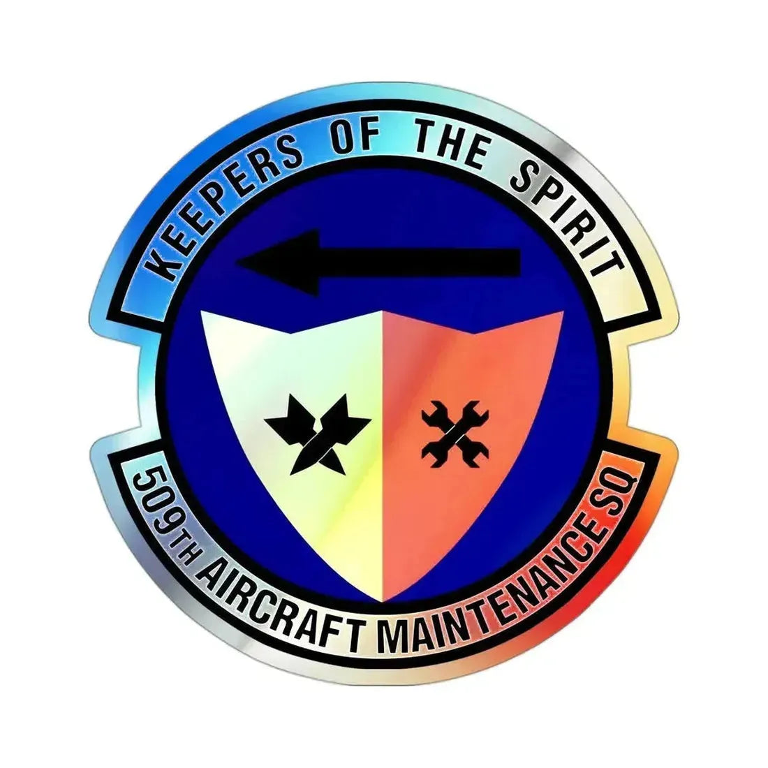509th Aircraft Maintenance Squadron (U.S. Air Force) Holographic STICKER Die-Cut Vinyl Decal 3 Inch Holographic - The Sticker Space