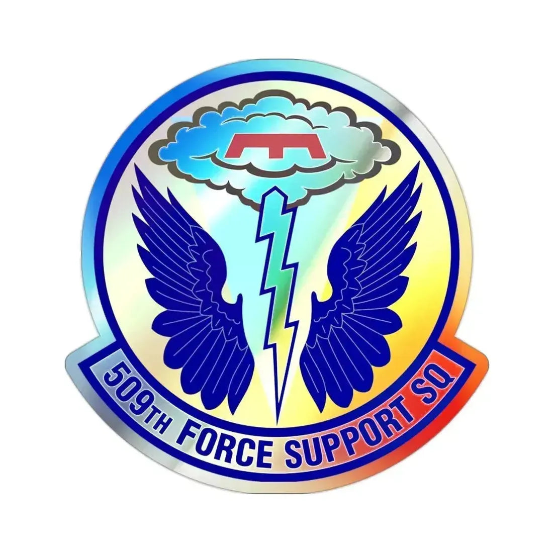 509th Force Support Squadron (U.S. Air Force) Holographic STICKER Die-Cut Vinyl Decal 2 Inch Holographic - The Sticker Space