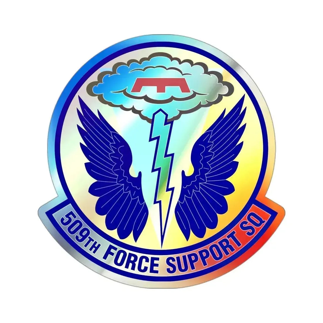 509th Force Support Squadron (U.S. Air Force) Holographic STICKER Die-Cut Vinyl Decal 3 Inch Holographic - The Sticker Space