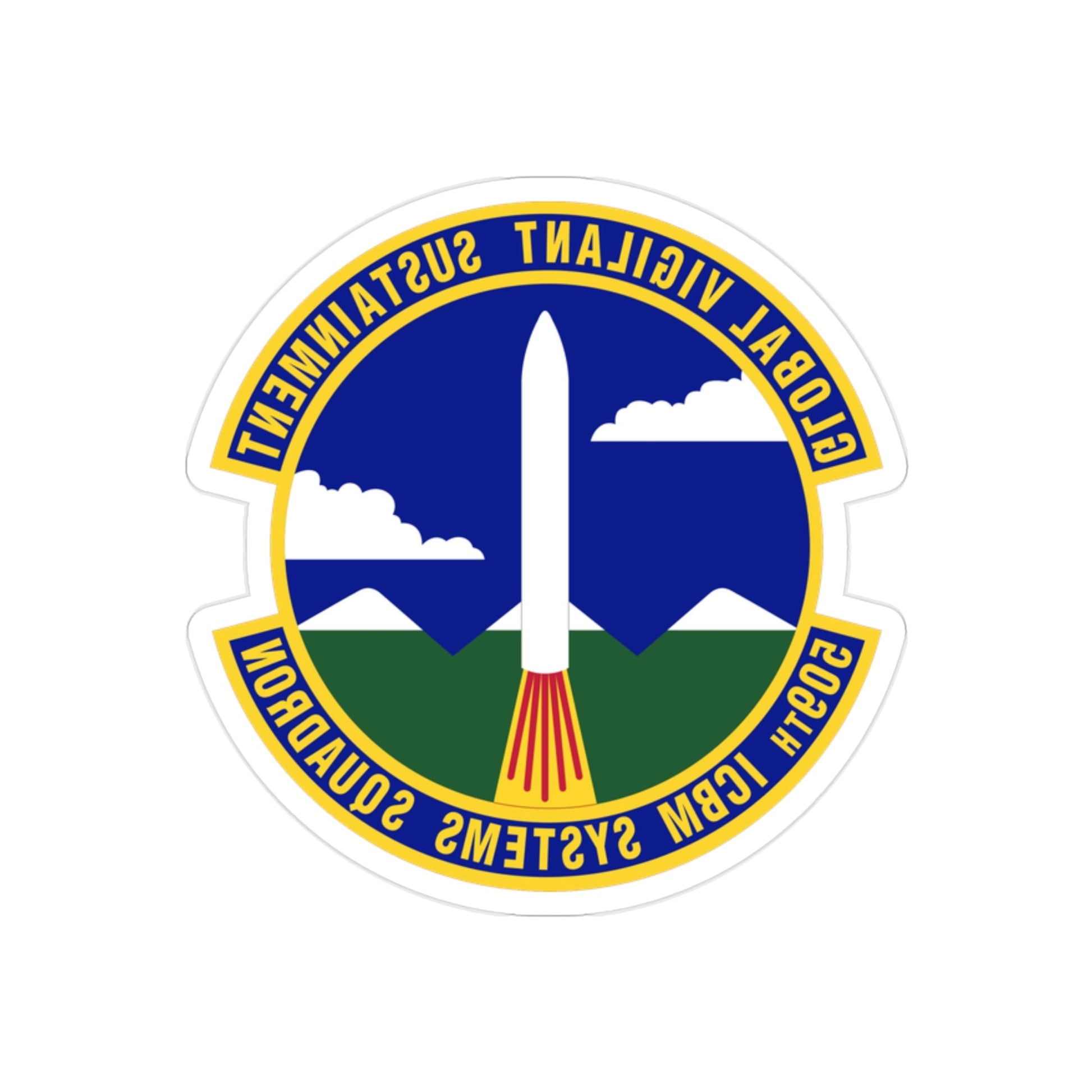 509th ICBM Systems Squadron (U.S. Air Force) REVERSE PRINT Transparent STICKER-2" × 2"-The Sticker Space