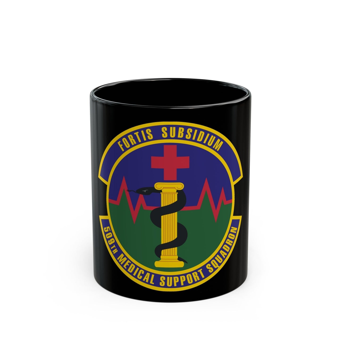 509th Medical Support Squadron (U.S. Air Force) Black Coffee Mug-11oz-The Sticker Space