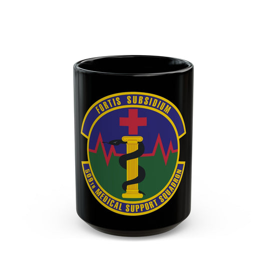 509th Medical Support Squadron (U.S. Air Force) Black Coffee Mug-15oz-The Sticker Space