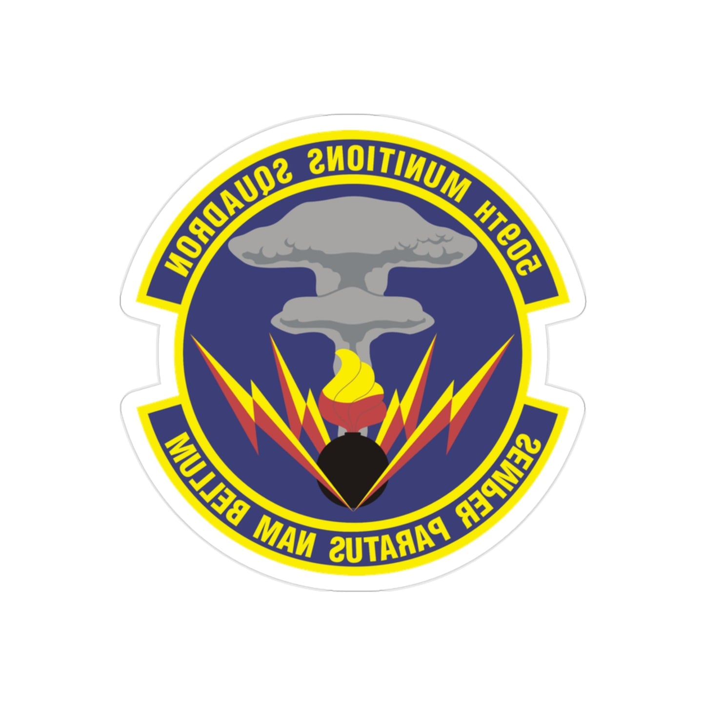 509th Munitions Squadron (U.S. Air Force) REVERSE PRINT Transparent STICKER-2" × 2"-The Sticker Space