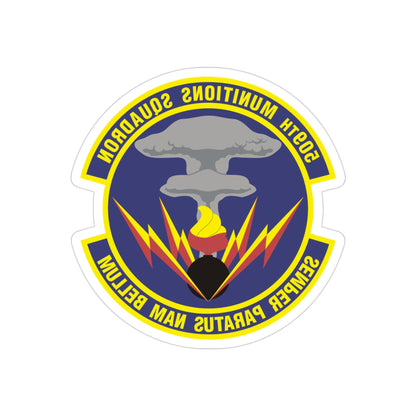 509th Munitions Squadron (U.S. Air Force) REVERSE PRINT Transparent STICKER-3" × 3"-The Sticker Space