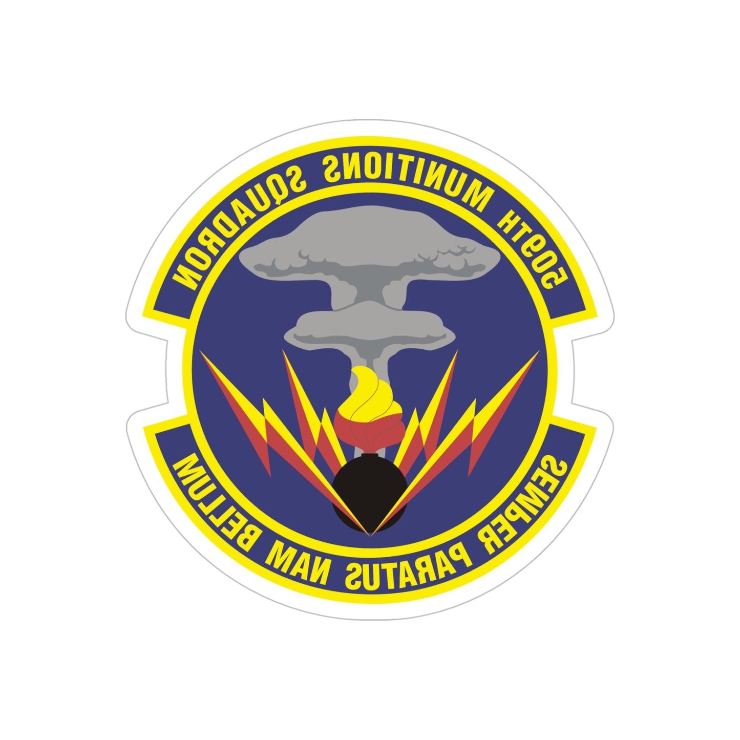 509th Munitions Squadron (U.S. Air Force) REVERSE PRINT Transparent STICKER-5" × 5"-The Sticker Space