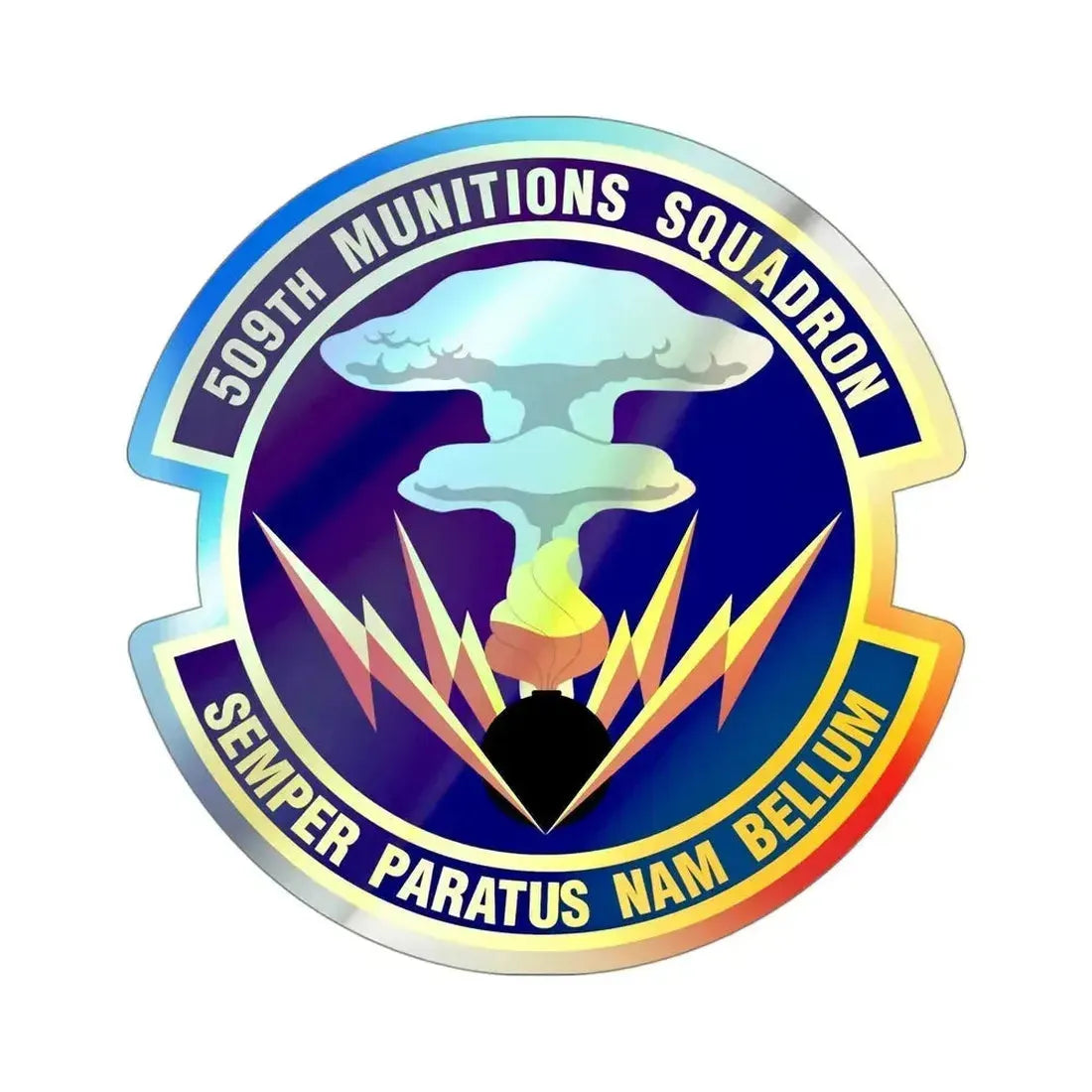 509th Munitions Squadron (U.S. Air Force) Holographic STICKER Die-Cut Vinyl Decal 4 Inch Holographic - The Sticker Space