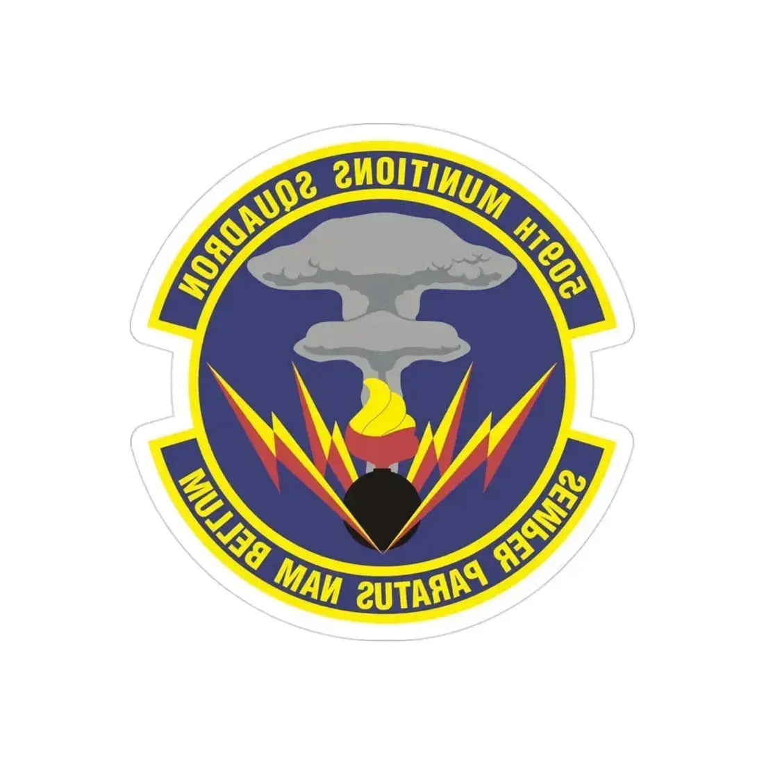 509th Munitions Squadron (U.S. Air Force) REVERSE PRINT Transparent Die-Cut STICKER 3 Inch Die-Cut Transparent - The Sticker Space