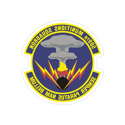 509th Munitions Squadron (U.S. Air Force) REVERSE PRINT Transparent Die-Cut STICKER 3 Inch Die-Cut Transparent - The Sticker Space