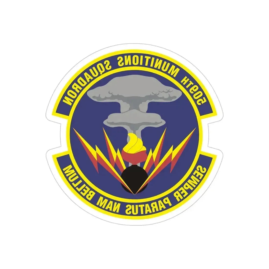 509th Munitions Squadron (U.S. Air Force) REVERSE PRINT Transparent Die-Cut STICKER 5 Inch Die-Cut Transparent - The Sticker Space