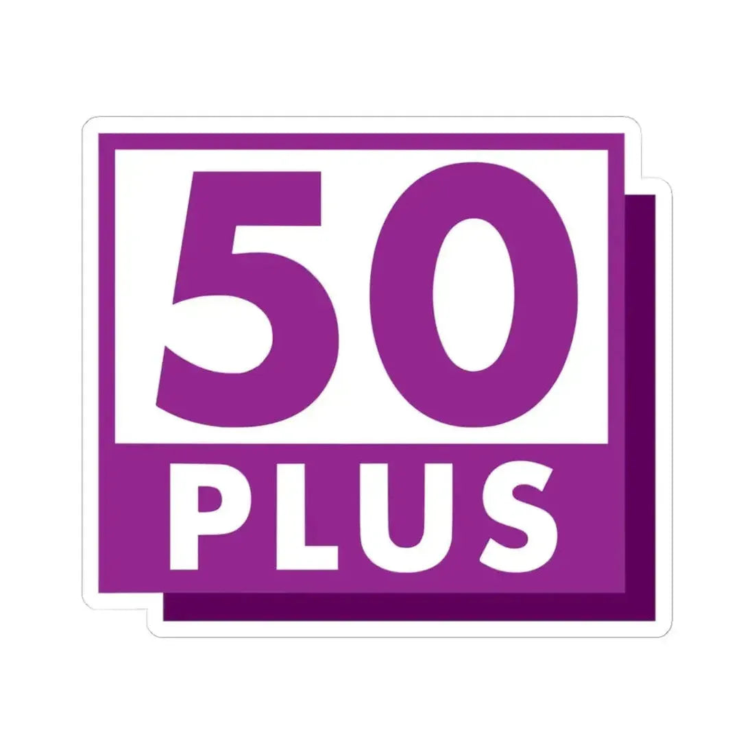 50PLUS nl Logo (Netherlands) (Political) STICKER Vinyl Kiss-Cut Decal 3 Inch White - The Sticker Space
