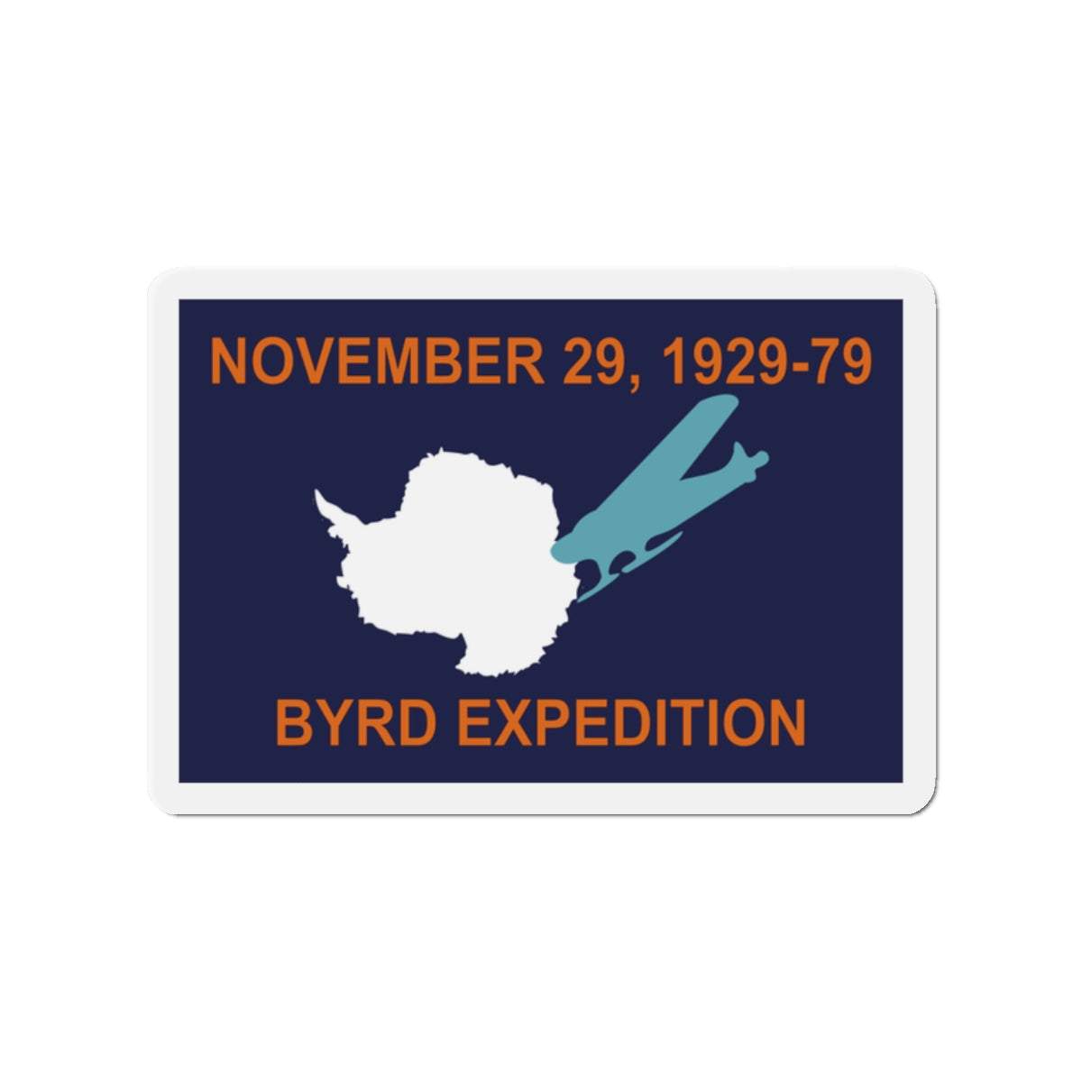 50th Anniversary Commemorative Flag of Byrd's First Antarctic Expedition - Die-Cut Magnet-2" x 2"-The Sticker Space