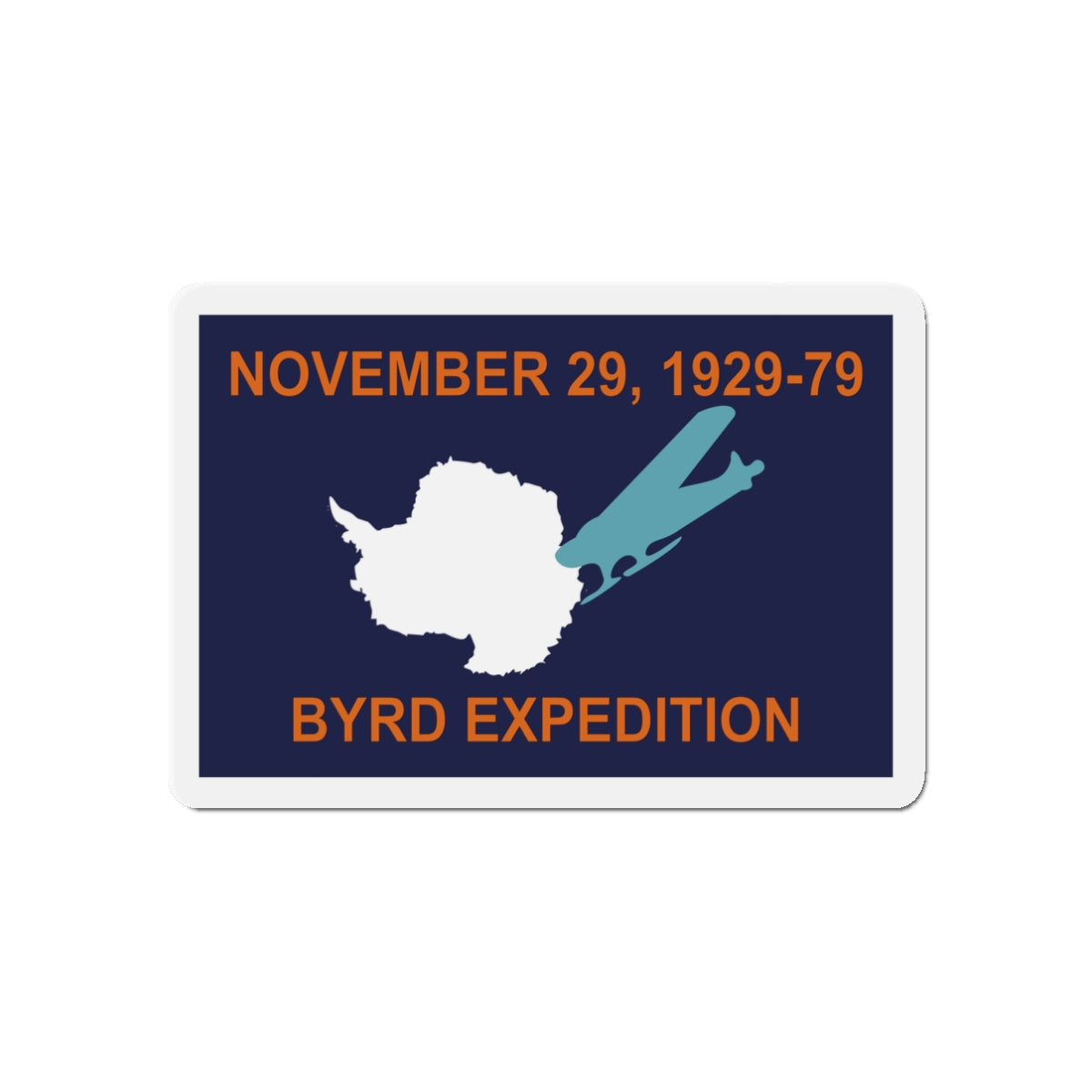 50th Anniversary Commemorative Flag of Byrd's First Antarctic Expedition - Die-Cut Magnet-3" x 3"-The Sticker Space