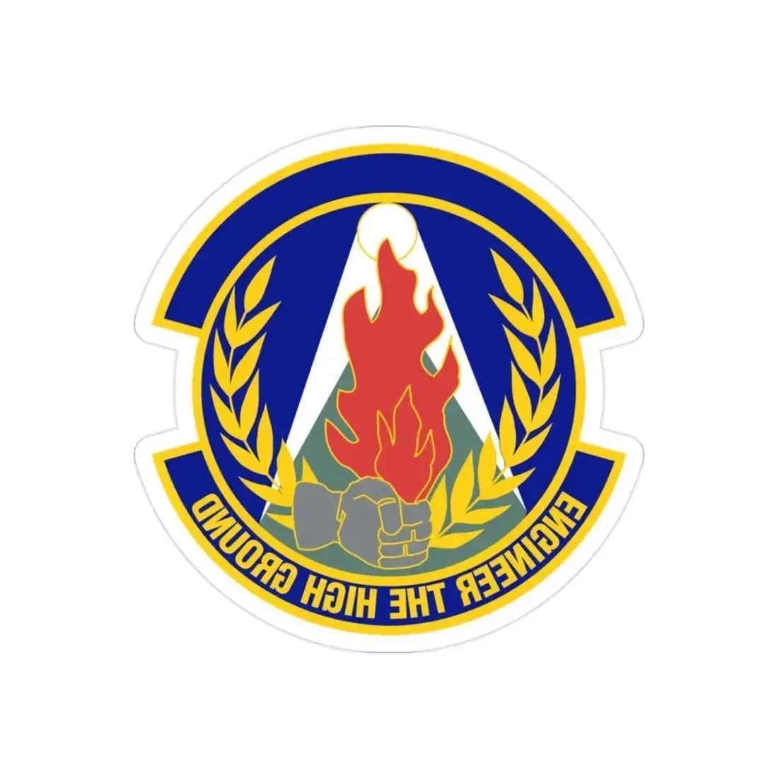 50th Civil Engineer Squadron (U.S. Air Force) REVERSE PRINT Transparent Die-Cut STICKER 2 Inch Die-Cut Transparent - The Sticker Space