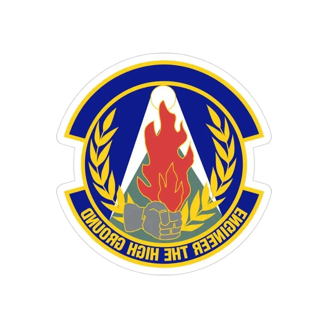 50th Civil Engineer Squadron (U.S. Air Force) REVERSE PRINT Transparent Die-Cut STICKER 3 Inch Die-Cut Transparent - The Sticker Space