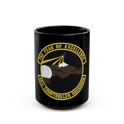 50th Comptroller Squadron (U.S. Air Force) Black Coffee Mug-15oz-The Sticker Space