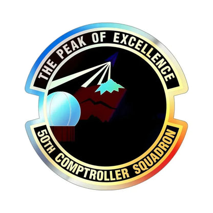 50th Comptroller Squadron (U.S. Air Force) Holographic STICKER Die-Cut Vinyl Decal 4 Inch Holographic - The Sticker Space
