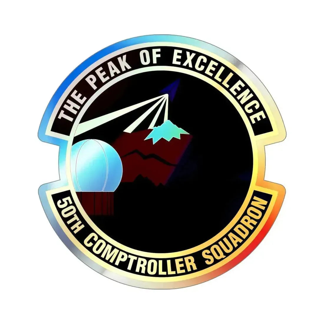 50th Comptroller Squadron (U.S. Air Force) Holographic STICKER Die-Cut Vinyl Decal 5 Inch Holographic - The Sticker Space