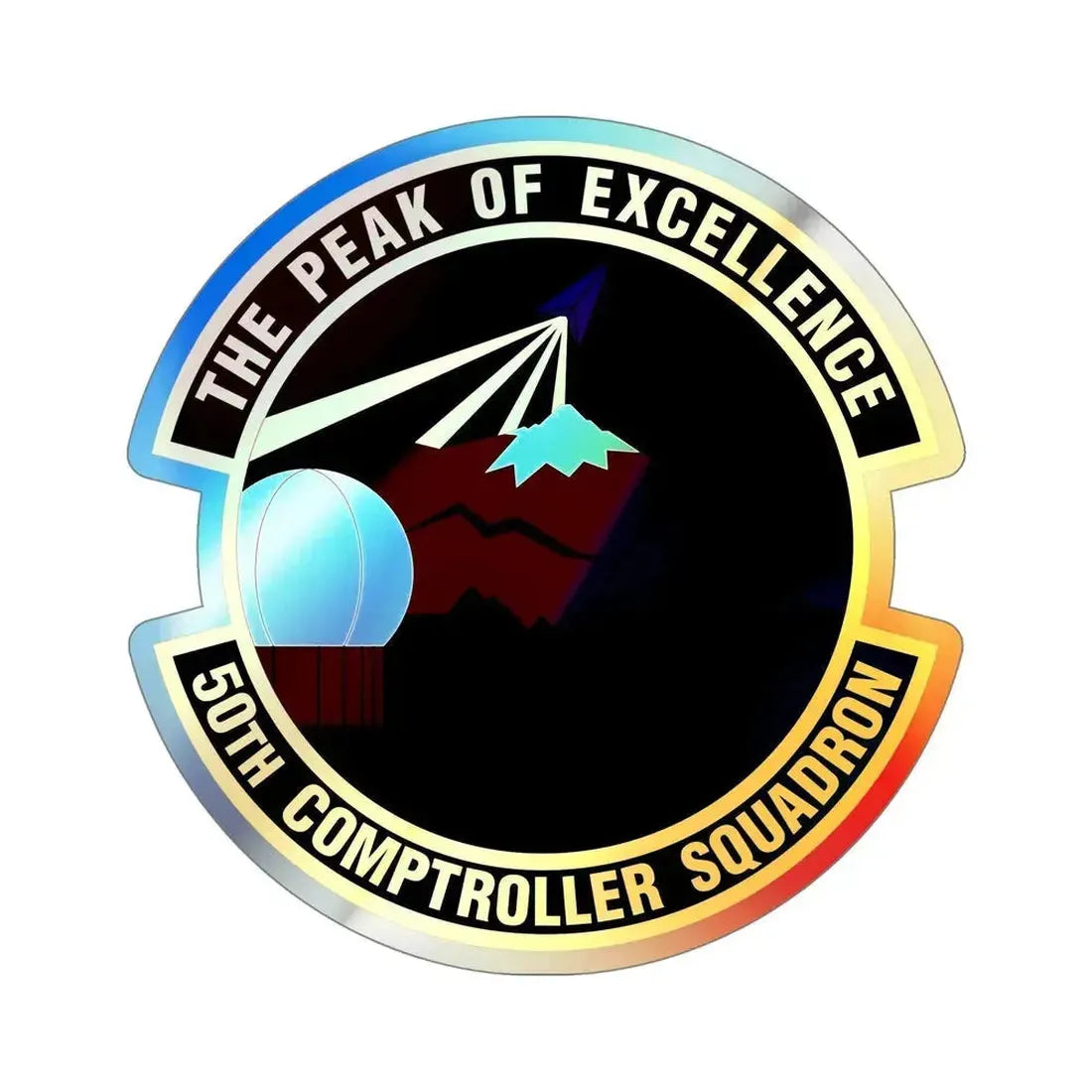 50th Comptroller Squadron (U.S. Air Force) Holographic STICKER Die-Cut Vinyl Decal 5 Inch Holographic - The Sticker Space