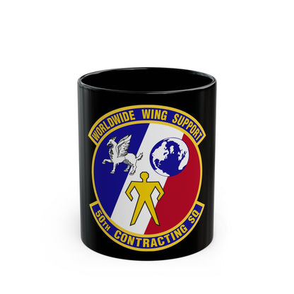 50th Contracting Squadron (U.S. Air Force) Black Coffee Mug-11oz-The Sticker Space