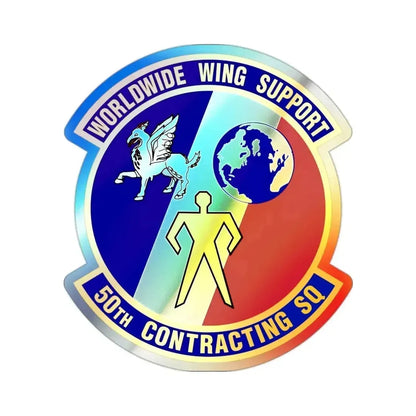 50th Contracting Squadron (U.S. Air Force) Holographic STICKER Die-Cut Vinyl Decal 2 Inch Holographic - The Sticker Space