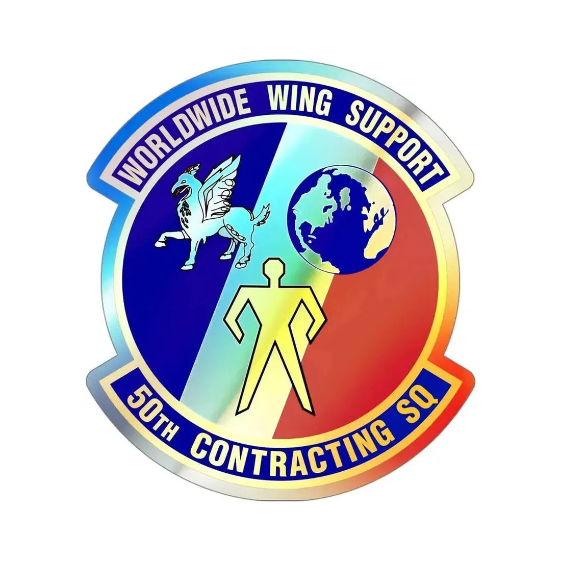 50th Contracting Squadron (U.S. Air Force) Holographic STICKER Die-Cut Vinyl Decal 4 Inch Holographic - The Sticker Space