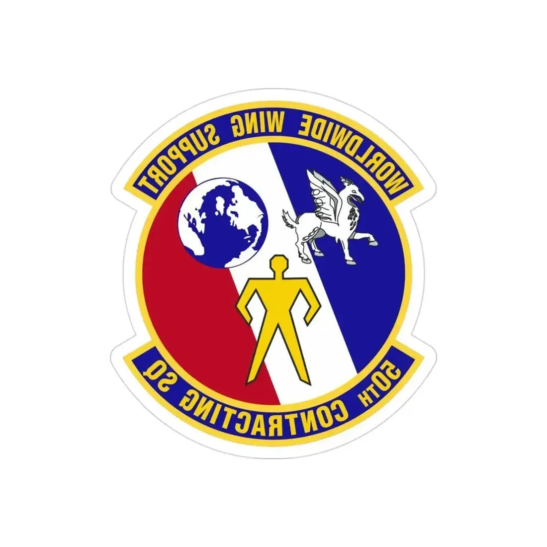 50th Contracting Squadron (U.S. Air Force) REVERSE PRINT Transparent Die-Cut STICKER 3 Inch Die-Cut Transparent - The Sticker Space