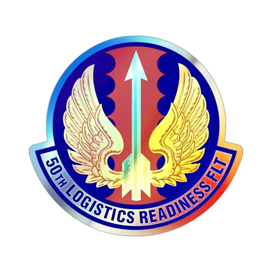 50th Logistics Readiness Flight (U.S. Air Force) Holographic STICKER Die-Cut Vinyl Decal 2 Inch Holographic - The Sticker Space