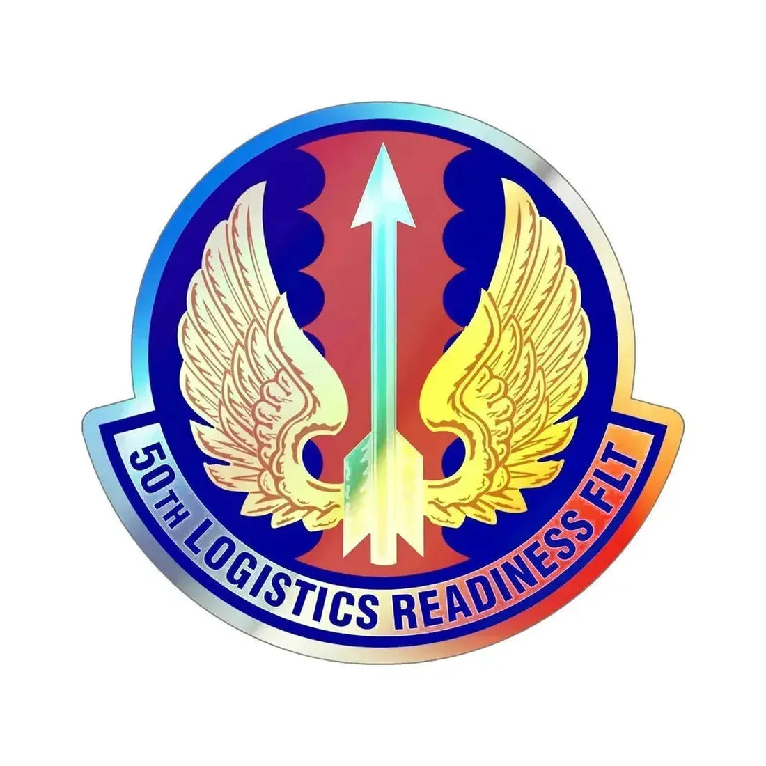 50th Logistics Readiness Flight (U.S. Air Force) Holographic STICKER Die-Cut Vinyl Decal 6 Inch Holographic - The Sticker Space