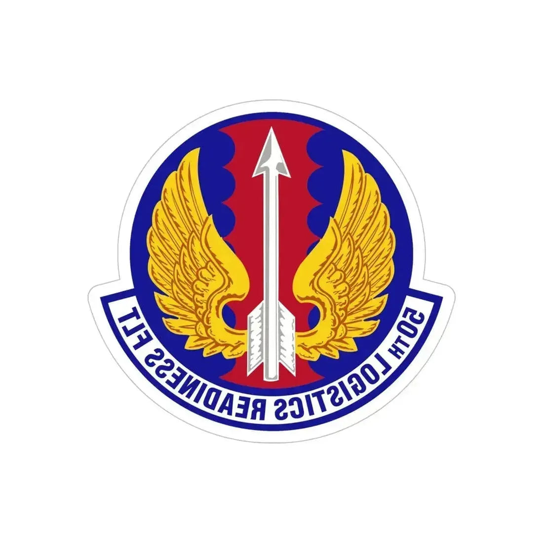 50th Logistics Readiness Flight (U.S. Air Force) REVERSE PRINT Transparent Die-Cut STICKER 6 Inch Die-Cut Transparent - The Sticker Space