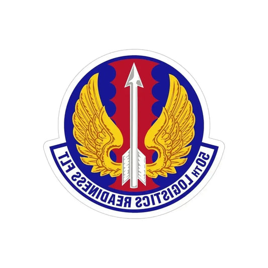 50th Logistics Readiness Flight (U.S. Air Force) REVERSE PRINT Transparent Die-Cut STICKER 6 Inch Die-Cut Transparent - The Sticker Space