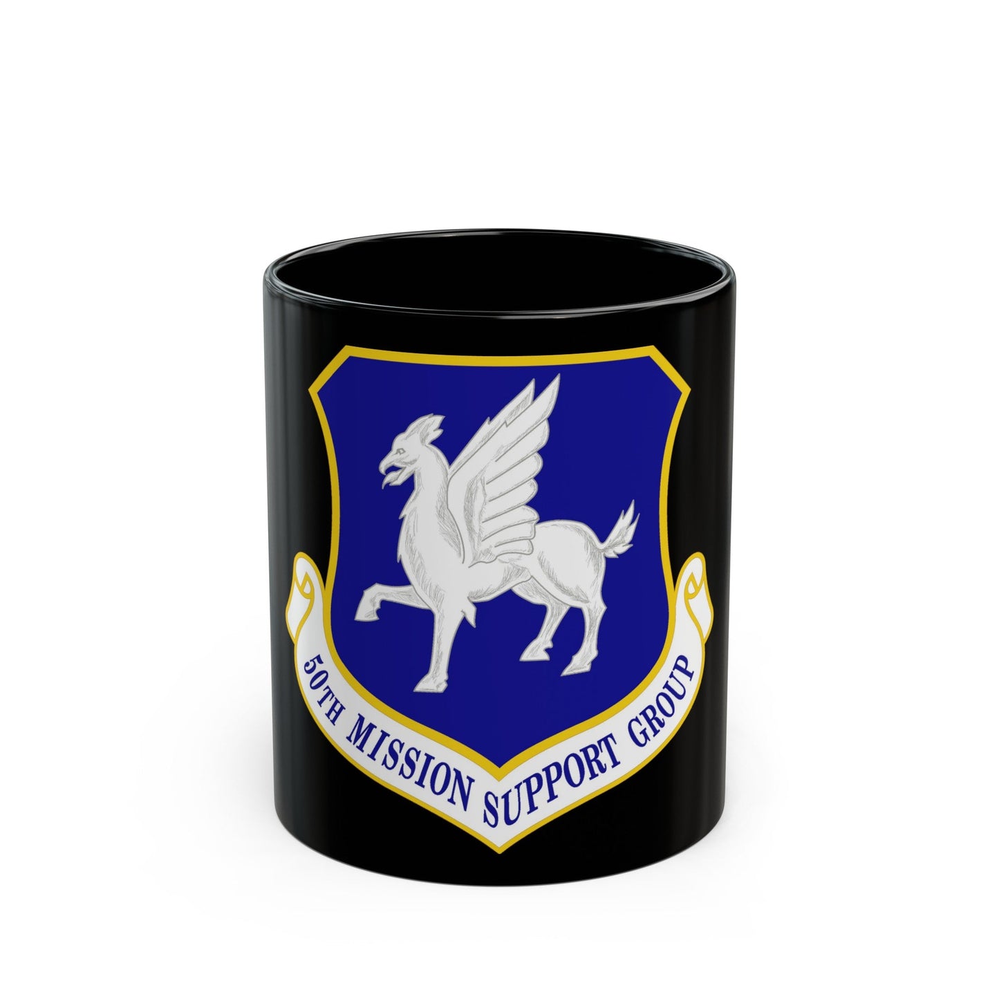 50th Mission Support Group (U.S. Air Force) Black Coffee Mug-11oz-The Sticker Space
