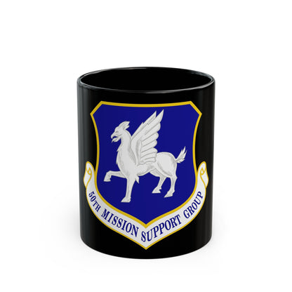 50th Mission Support Group (U.S. Air Force) Black Coffee Mug-11oz-The Sticker Space