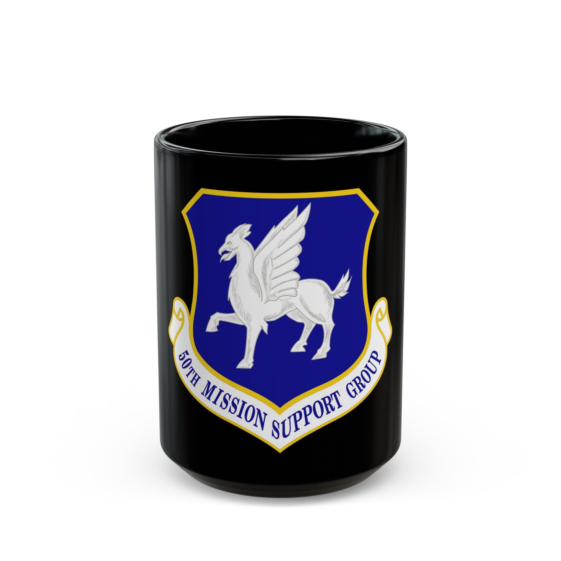 50th Mission Support Group (U.S. Air Force) Black Coffee Mug-15oz-The Sticker Space