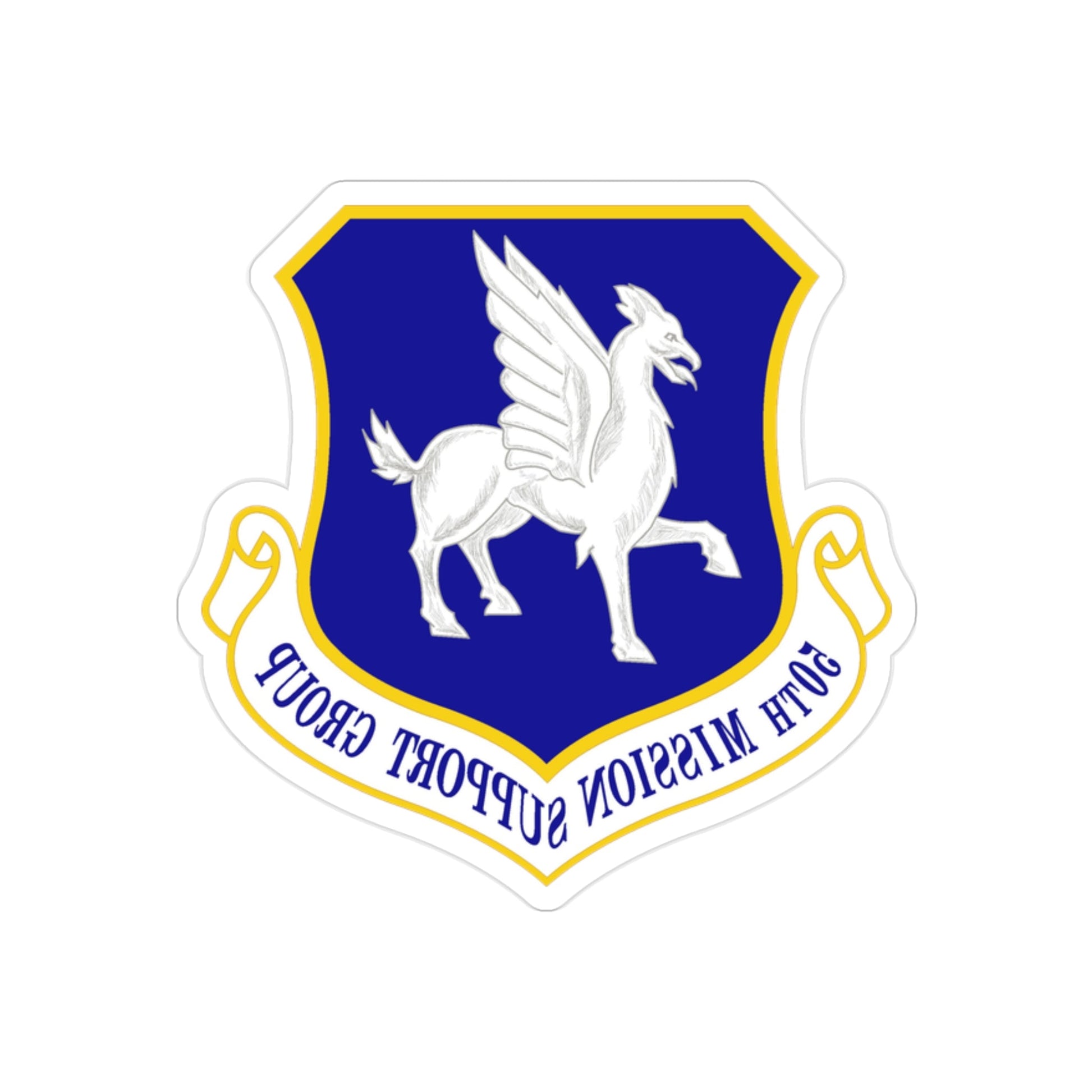 50th Mission Support Group (U.S. Air Force) REVERSE PRINT Transparent STICKER-2" × 2"-The Sticker Space