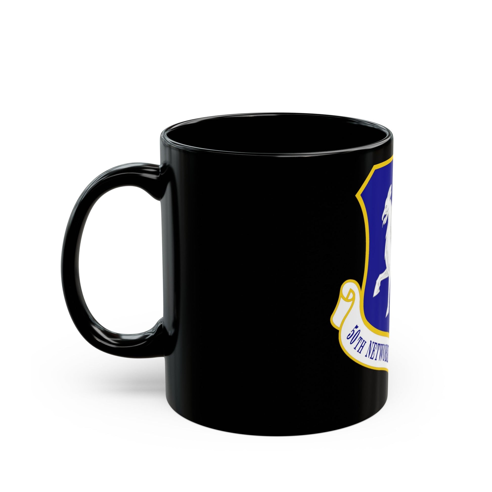 50th Network Operations Group (U.S. Air Force) Black Coffee Mug-The Sticker Space