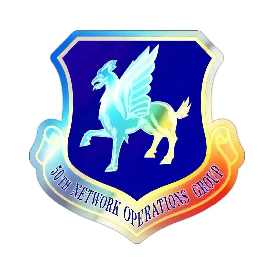 50th Network Operations Group (U.S. Air Force) Holographic STICKER Die-Cut Vinyl Decal 2 Inch Holographic - The Sticker Space