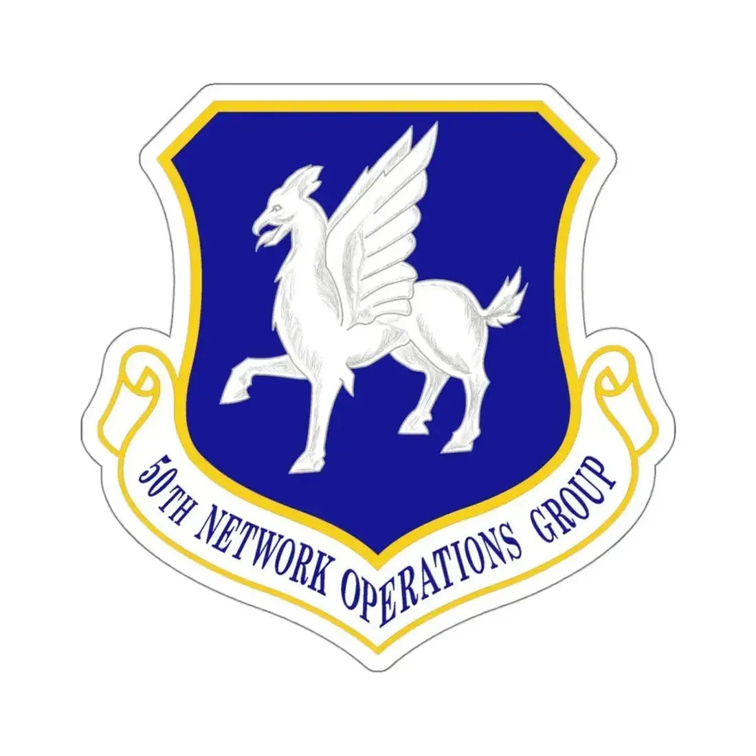 50th Network Operations Group (U.S. Air Force) STICKER Vinyl Kiss-Cut Decal 4 Inch White - The Sticker Space