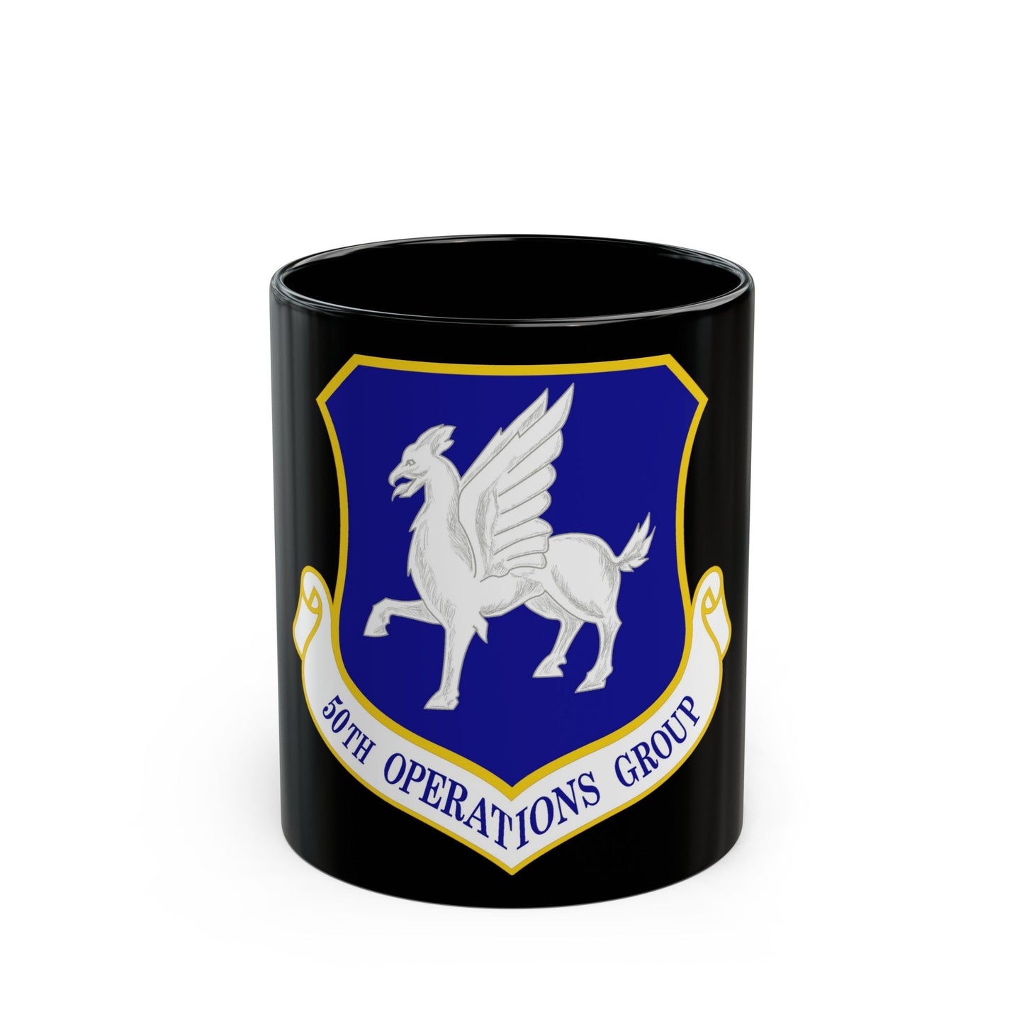 50th Operations Group (U.S. Air Force) Black Coffee Mug-11oz-The Sticker Space