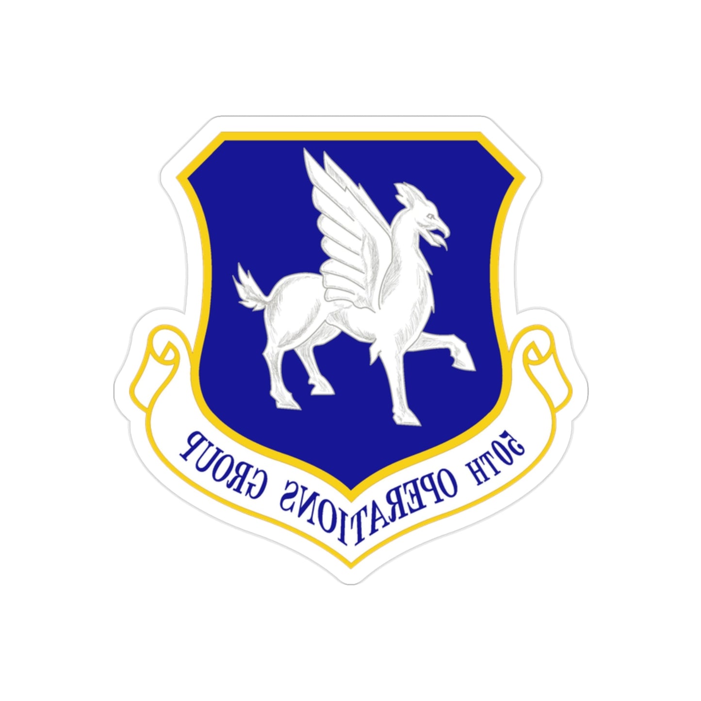 50th Operations Group (U.S. Air Force) REVERSE PRINT Transparent STICKER-2" × 2"-The Sticker Space