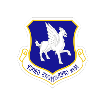 50th Operations Group (U.S. Air Force) REVERSE PRINT Transparent STICKER-4" × 4"-The Sticker Space