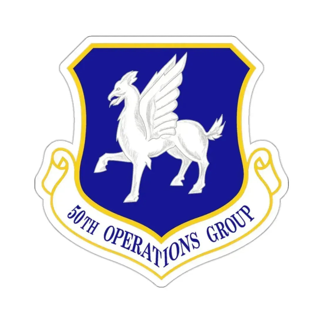 50th Operations Group (U.S. Air Force) STICKER Vinyl Kiss-Cut Decal 2 Inch White - The Sticker Space