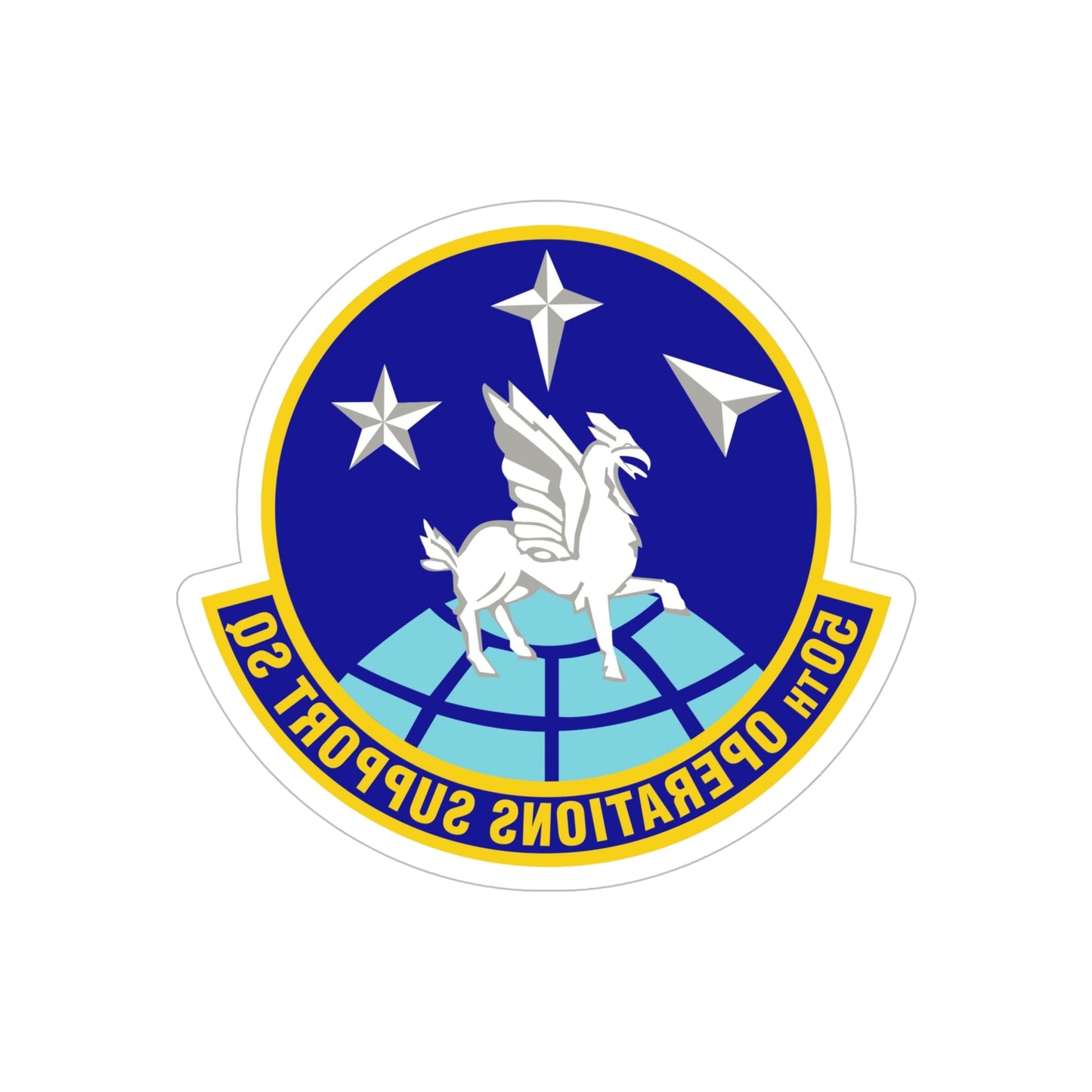 50th Operations Support Squadron (U.S. Air Force) REVERSE PRINT Transparent STICKER-6" × 6"-The Sticker Space