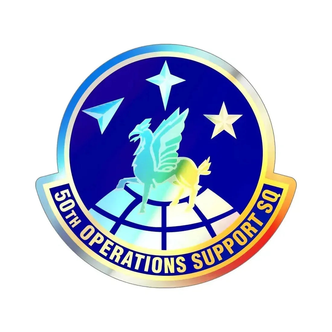50th Operations Support Squadron (U.S. Air Force) Holographic STICKER Die-Cut Vinyl Decal 6 Inch Holographic - The Sticker Space