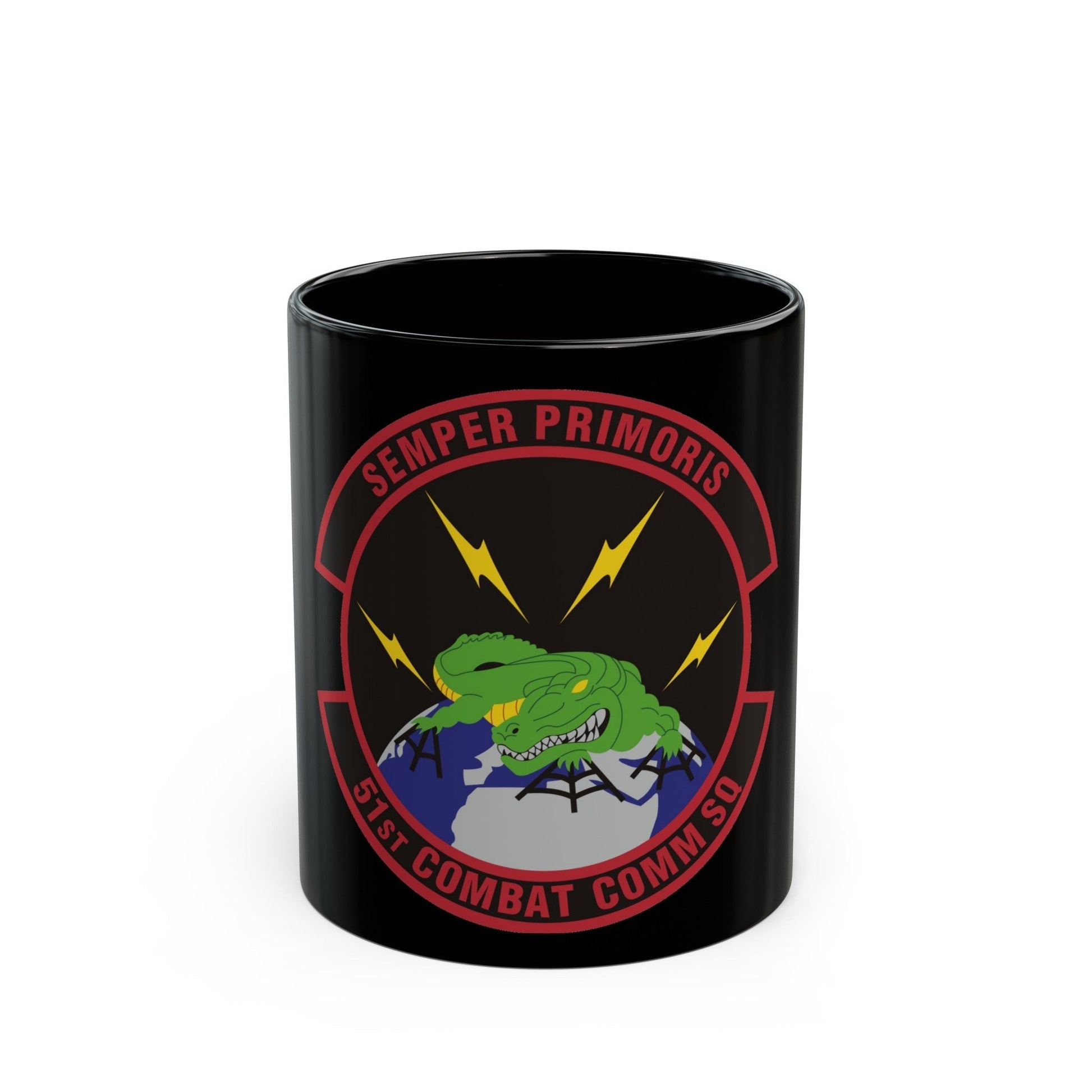 51 Combat Communications Squadron ACC (U.S. Air Force) Black Coffee Mug-11oz-The Sticker Space