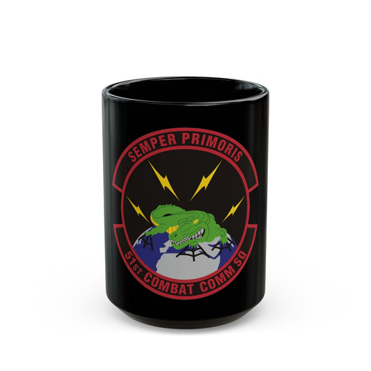 51 Combat Communications Squadron ACC (U.S. Air Force) Black Coffee Mug-15oz-The Sticker Space