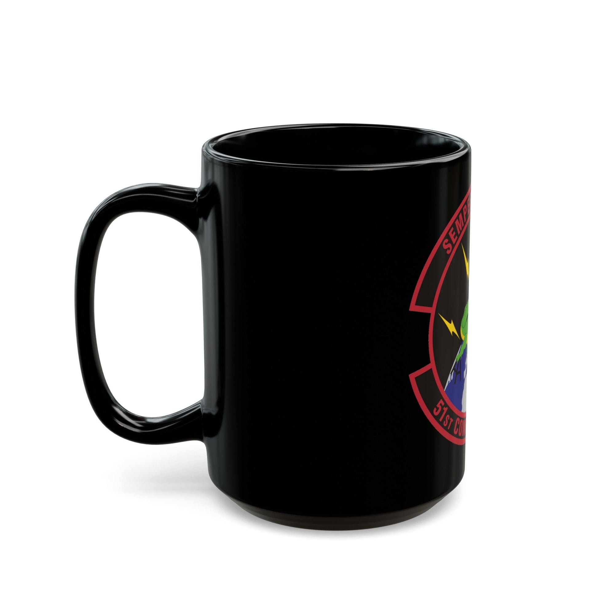 51 Combat Communications Squadron ACC (U.S. Air Force) Black Coffee Mug-The Sticker Space