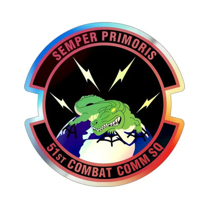 51 Combat Communications Squadron ACC (U.S. Air Force) Holographic STICKER Die-Cut Vinyl Decal 4 Inch Holographic - The Sticker Space