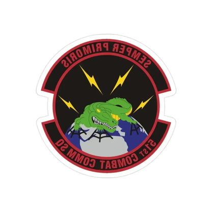 51 Combat Communications Squadron ACC (U.S. Air Force) REVERSE PRINT Transparent Die-Cut STICKER 2 Inch Die-Cut Transparent - The Sticker Space